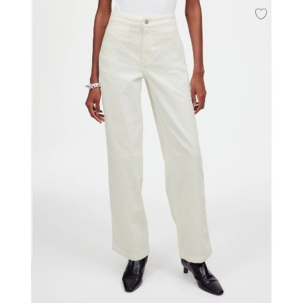 Madewell Emmett Wide Leg Corduroy Pants Winter White Women's‎ Size 25